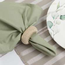 Kit com 4 Anéis de Guardanapo Rayon Bege