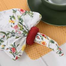 Kit com 4 Anéis de Guardanapo Rayon Vermelho