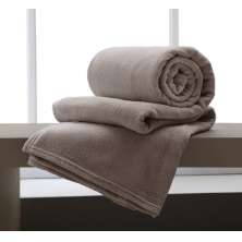 Manta Solteiro Flannel Extra Macio Corttex - Taupe