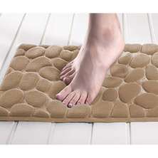 Tapete de Banheiro Elementar Inspiração Bege Escuro 60cm x 40cm Home Design Corttex