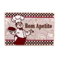 Tapete de Cozinha 60cm x 40cm Gourmet Attuale Cozinheiros Bege Corttex