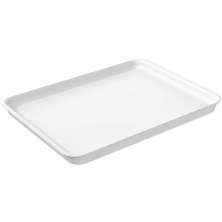 12 Bandejas Plásticas para Servir Hamburguer 32x23cm Restaurante Branco A4 Uno Coza