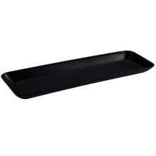 Conjunto 20 Petisqueiras Retangulares Prato Porta Petisco Grande Preto
