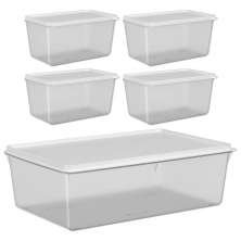 Conjunto de Potes Plásticos 4 Pequenos de 600ml e 1 Grande d