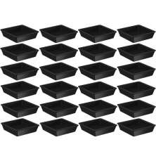 Jogo 24 Porta Shoyu 50ml cada Molheiras Sushi Pretas Quadrad