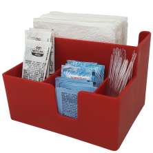 Kit 15 Portas Sachês Guardanapos Açúcar Organizador Multiuso Bancada Vermelho