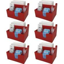 Kit 6 Porta Sachês Guardanapos Açúcar Organizadores Bancada Vermelho
