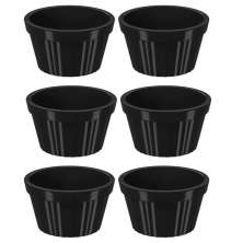 Kit 6 Ramekins Canelado Preto 60ml Molheira 6,5x3,5cm Servir