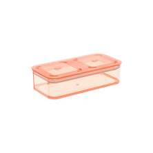 Pote Hermético Modo Retangular Laranja 530 ml