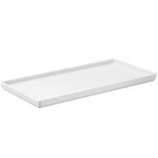 Prato Retangular Servir Petiscos 27x13cm Comida Japonesa Branca Bandeja Decorativa Uno Coza Plástica