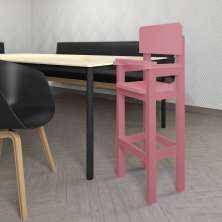 Cadeira Alta Refeição Infantil Criança Restaurante Lanchonete MDF Rosa L12