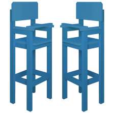 Kit 2 Cadeiras Alta Refeição Infantil Criança Restaurante Lanchonete MDF Azul Claro L12