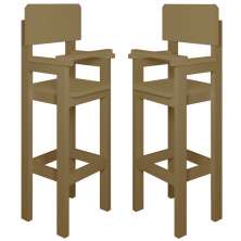 Kit 2 Cadeiras Alta Refeição Infantil Criança Restaurante Lanchonete MDF Bege L12