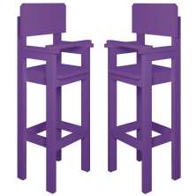 Kit 2 Cadeiras Alta Refeição Infantil Criança Restaurante Lanchonete MDF Lilás L12