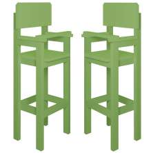 Kit 2 Cadeiras Alta Refeição Infantil Criança Restaurante Lanchonete MDF Verde L12