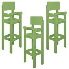 Kit 3 Cadeiras Alta Refeição Infantil Criança Restaurante Lanchonete MDF Verde L12
