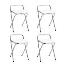 Conjunto de 4 Bancos Mocho Dobrável 101-X Branco Criativa