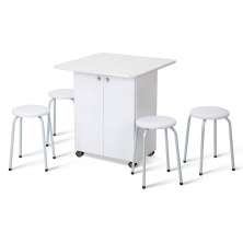 Conjunto de Mesa com 4 Bancos Sabrina Branco