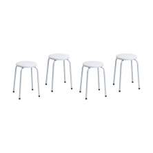Conjunto com 4 Bancos Mocho Branco