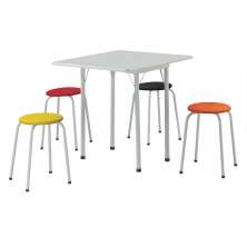 Conjunto de Mesa com 4 Bancos Nádia Colorido