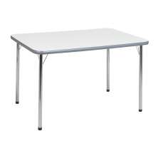 Mesa de Cozinha Retangular Carla Cromada e Branca 120 cm