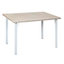 Mesa de Jantar Retangular Fabíola Branca e Bege 120 cm