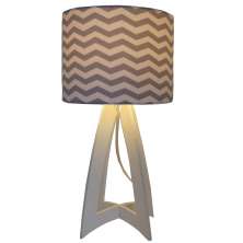 Abajur Chevron Cinza e Branco
