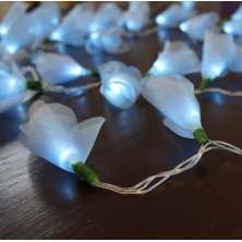 Cordão Luminoso Luz de Fada Organza Azul Bebê 110v