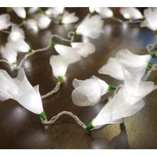 Cordão Luminoso Luz de Fada Organza Branca 110v