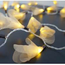 Cordão Luminoso Luz de Fada Organza Dourada 110v