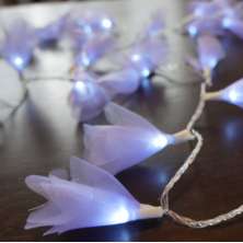Cordão Luminoso Luz de Fada Organza Lilás 110v