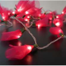 Cordão Luminoso Luz de Fada Organza Pink 110v