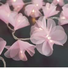 Cordão Luminoso Luz de Fada Pompom Rosa