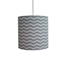 Luminária Pendente Chevron Cinza e Branco