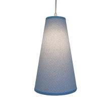 Luminária Pendente Tecido Arabesco Azul