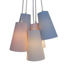 Lustre Pendente 5 Cúpulas Cacho Soft Colors