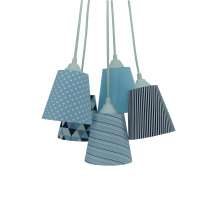 Lustre Pendente Bebê Tons de Azul