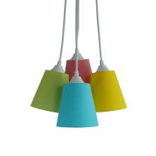 Lustre Pendente Cacho Colorido 4 Cúpulas