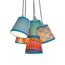 Lustre Pendente Cacho Mix Estampa Turquesa
