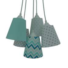 Lustre Pendente Cacho Quarto Bebê Chevron Tons de Verde