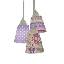 Lustre Pendente Luminária Cacho Bebê Elefantinho e Poás