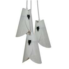 Lustre Pendente Luminária Cacho Cúpulas Modelo Envelope Linho Branco Bivolt