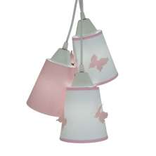 Lustre Pendente Luminária Cacho FruFru Tons de Rosa