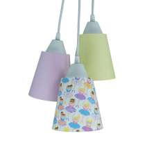 Lustre Pendente Luminária Revestida com Tecido Bailarinas Coloridas