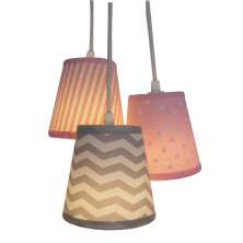 Lustre Pendente Menina Chevron e Rosa