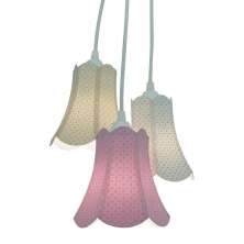 Lustre Pendente Paris Arabescos Branco, Bege e Rosa