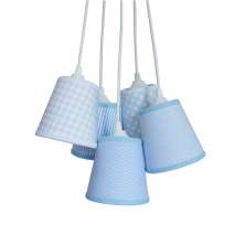Lustre Pendente Pied de Poule Baby Azul