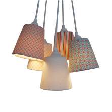 Lustre Pendente Quarto Bebê Estampas Rosa e Azul