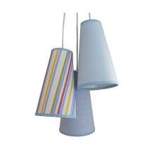 Lustre Pendente Quarto Bebê Tecidos Listras e Azul