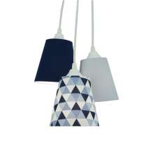 Lustre Pendente Quarto de Bebê Azul Marinho e Cinza